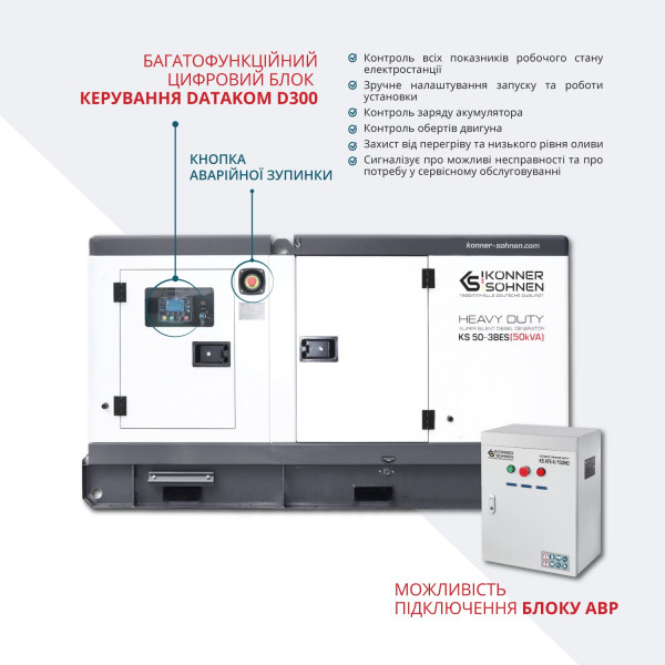 Дизельна трифазна електростанція KS 50-3BES — KS Shop