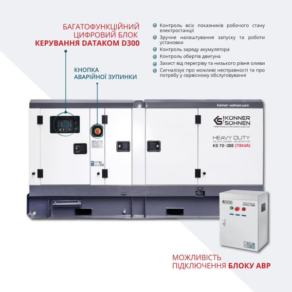 Дизельна трифазна електростанція KS 72-3BE — KS Shop