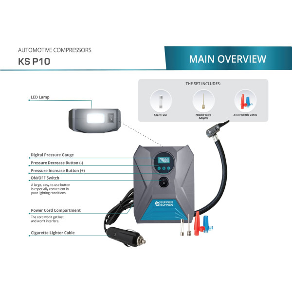 Автомобільний компресор KS P10 — KS Shop