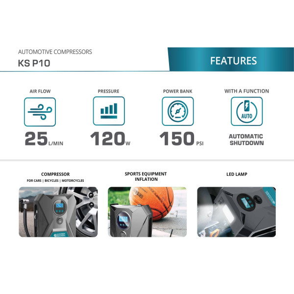 Автомобільний компресор KS P10 — KS Shop