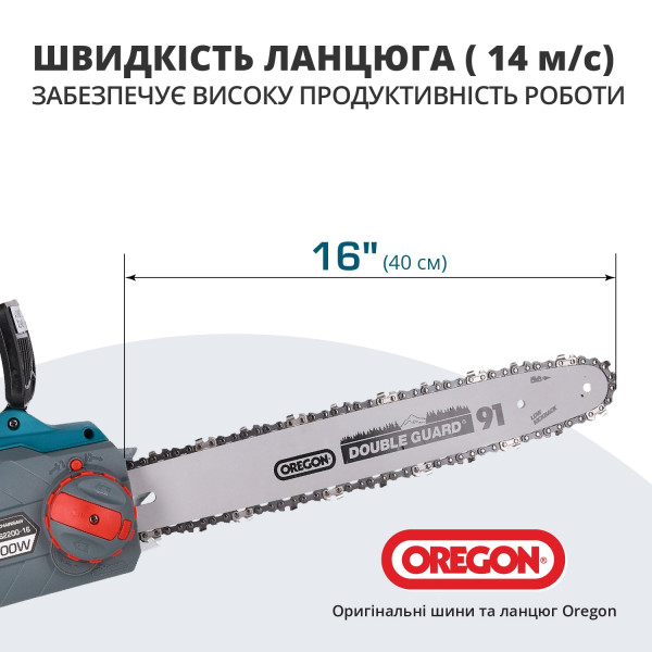 Електрична ланцюгова пила KS CS2200-16 — KS Shop