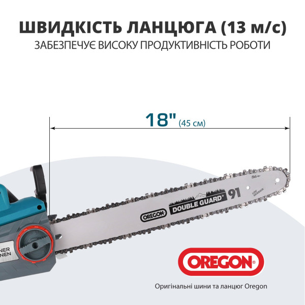 Електрична ланцюгова пила KS CS2400-18 — KS Shop