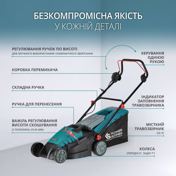 Газонокосарка електрична KS 38LM-BL — KS Shop