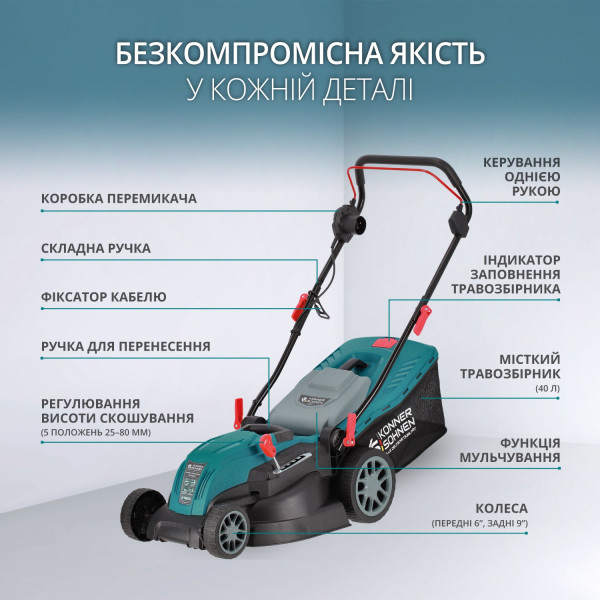 Електрична газонокосарка KS 42LM — KS Shop