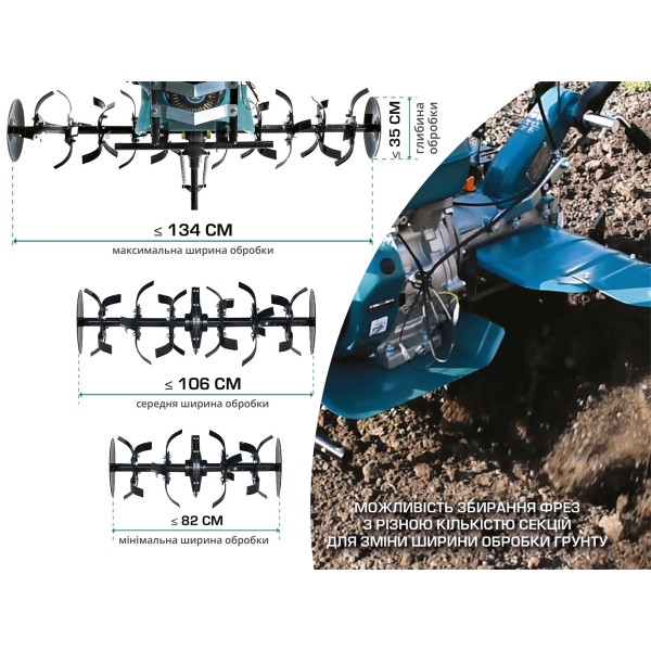 Бензиновий культиватор KS 9HP-1350G-3 (500) — KS Shop