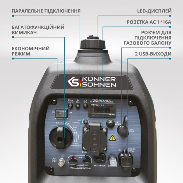 Інверторний газобензиновий генератор KS 2100iG S — KS Shop