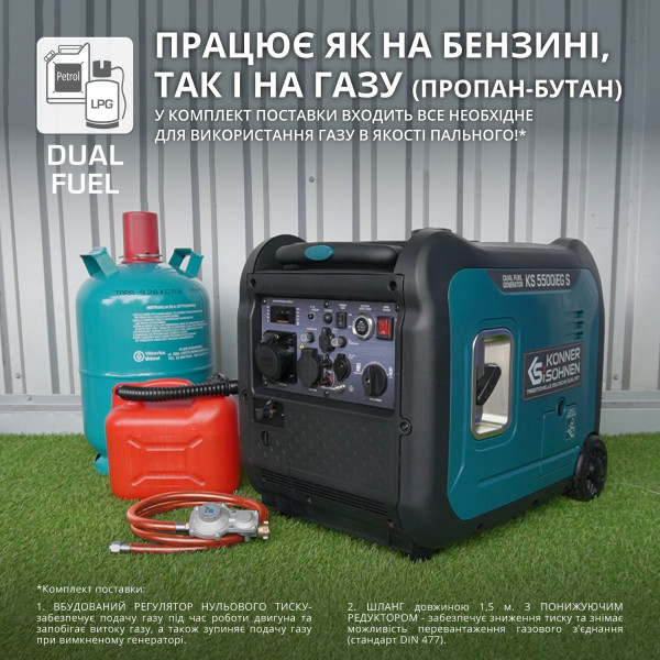 Інверторний газобензиновий генератор KS 5500iEG S — KS Shop
