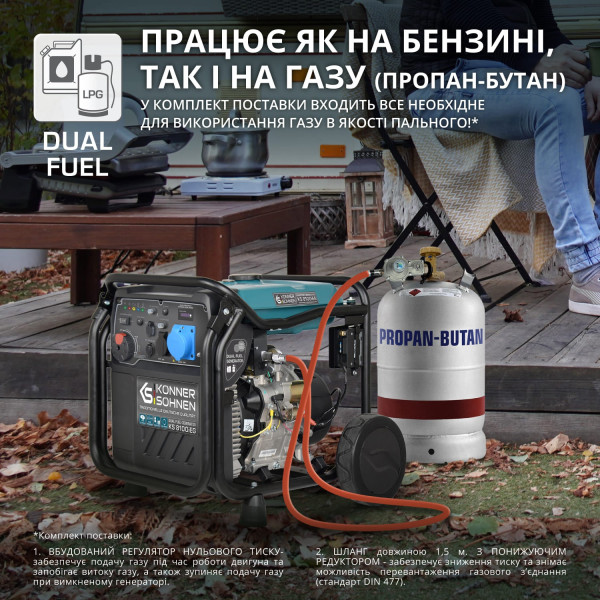 Інверторний газобензиновий генератор KS 8100iEG — KS Shop